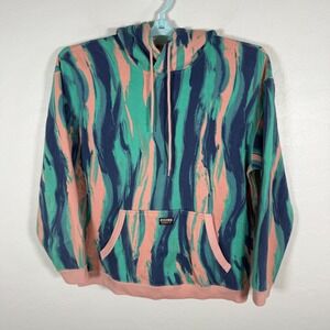 Adidas‎ Hoodie Mens Medium Marble Pink Green RYV Sweatshirt Pullover Abstract